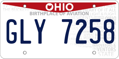 OH license plate GLY7258