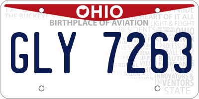 OH license plate GLY7263