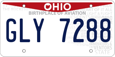 OH license plate GLY7288