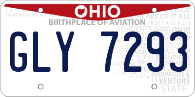OH license plate GLY7293
