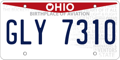 OH license plate GLY7310