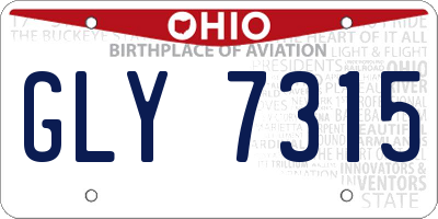 OH license plate GLY7315