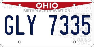 OH license plate GLY7335