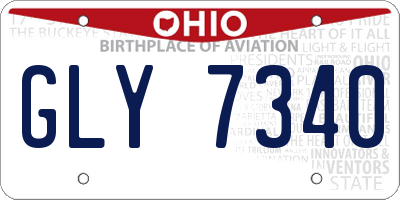 OH license plate GLY7340