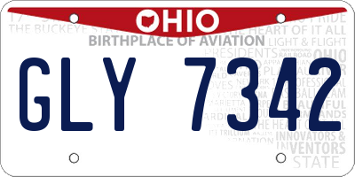 OH license plate GLY7342
