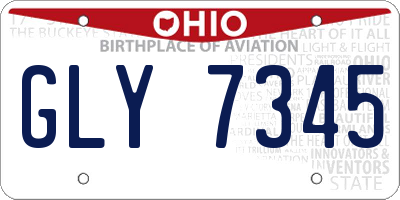OH license plate GLY7345
