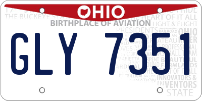 OH license plate GLY7351