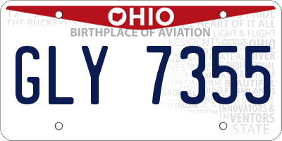 OH license plate GLY7355