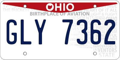 OH license plate GLY7362