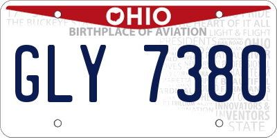 OH license plate GLY7380