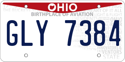 OH license plate GLY7384