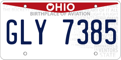 OH license plate GLY7385