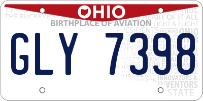 OH license plate GLY7398
