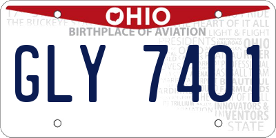 OH license plate GLY7401