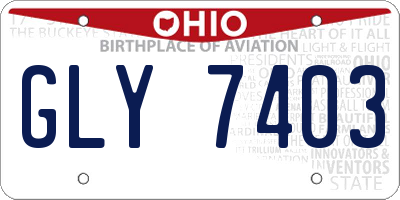 OH license plate GLY7403