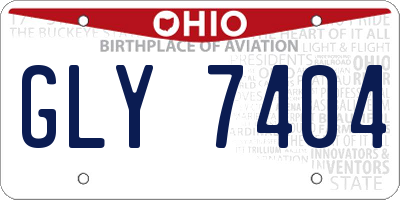 OH license plate GLY7404