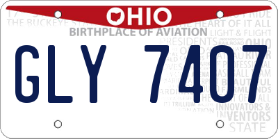 OH license plate GLY7407