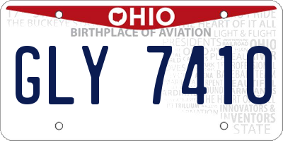 OH license plate GLY7410