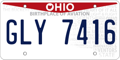 OH license plate GLY7416