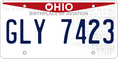OH license plate GLY7423