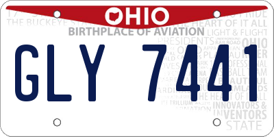 OH license plate GLY7441