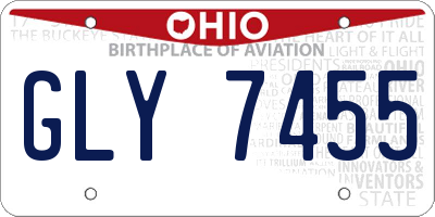 OH license plate GLY7455