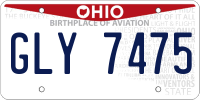 OH license plate GLY7475