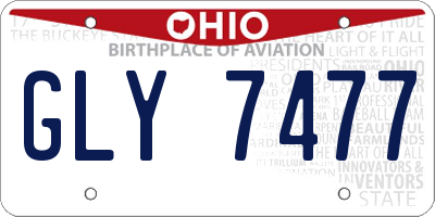 OH license plate GLY7477