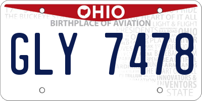 OH license plate GLY7478