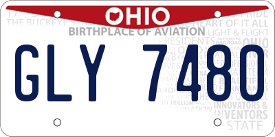 OH license plate GLY7480