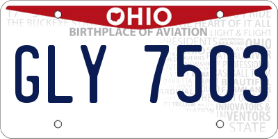 OH license plate GLY7503