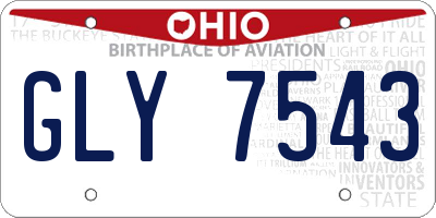 OH license plate GLY7543