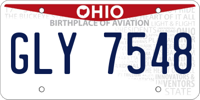 OH license plate GLY7548