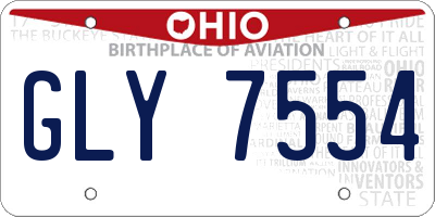 OH license plate GLY7554