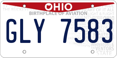 OH license plate GLY7583