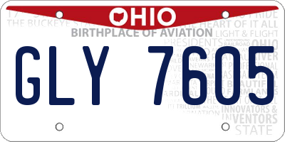 OH license plate GLY7605