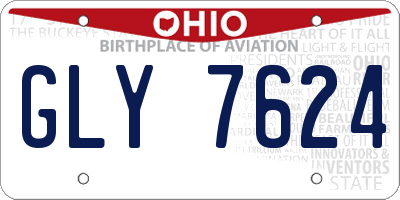 OH license plate GLY7624