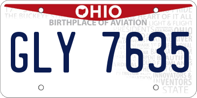OH license plate GLY7635