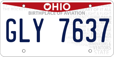 OH license plate GLY7637