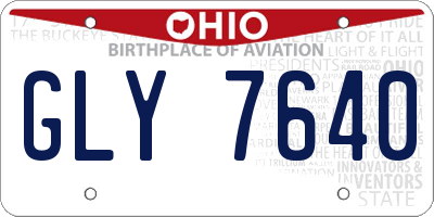 OH license plate GLY7640
