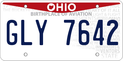 OH license plate GLY7642