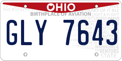 OH license plate GLY7643
