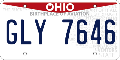 OH license plate GLY7646