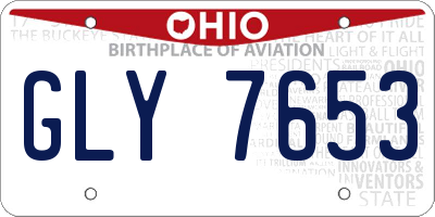 OH license plate GLY7653