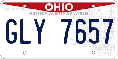 OH license plate GLY7657