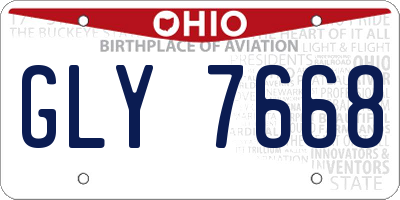 OH license plate GLY7668