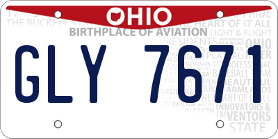 OH license plate GLY7671