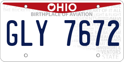 OH license plate GLY7672