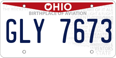 OH license plate GLY7673