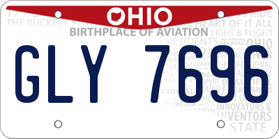 OH license plate GLY7696